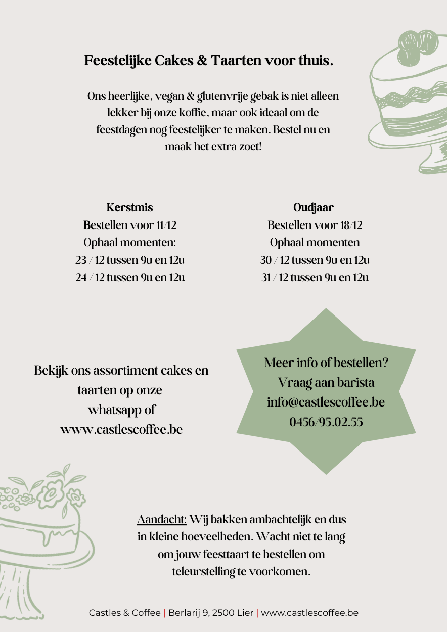 Bestel taarten voor de feestdagen